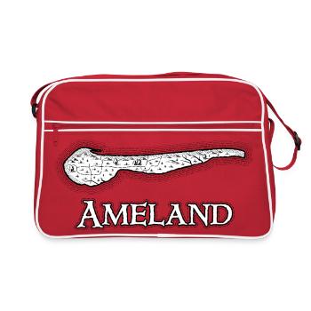 Ameland | Antique map | Treasure map - Retro Bag - red/white - Front