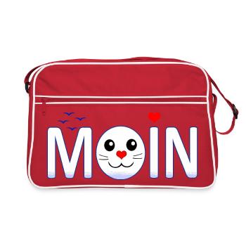 Moin Moin - Retro Tasche - Rot/Weiß - Vorne