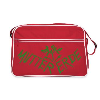 Mutter Erde - Schuetze Mutter Erde - Retro Tasche - Rot/Weiß - Vorne