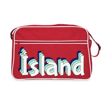 Islande – Lettrage tropical 3D - Sac Retro - rouge/blanc - Devant