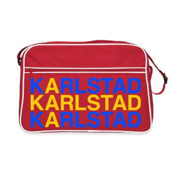 KARLSTAD Schweden Sweden Schwedische Flagge - Retro Tasche - Rot/Weiß - Vorne