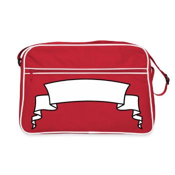 Bannière de texte blanche - Sac Retro - rouge/blanc - Devant