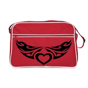 Cœur tribal - Sac Retro - rouge/blanc - Devant