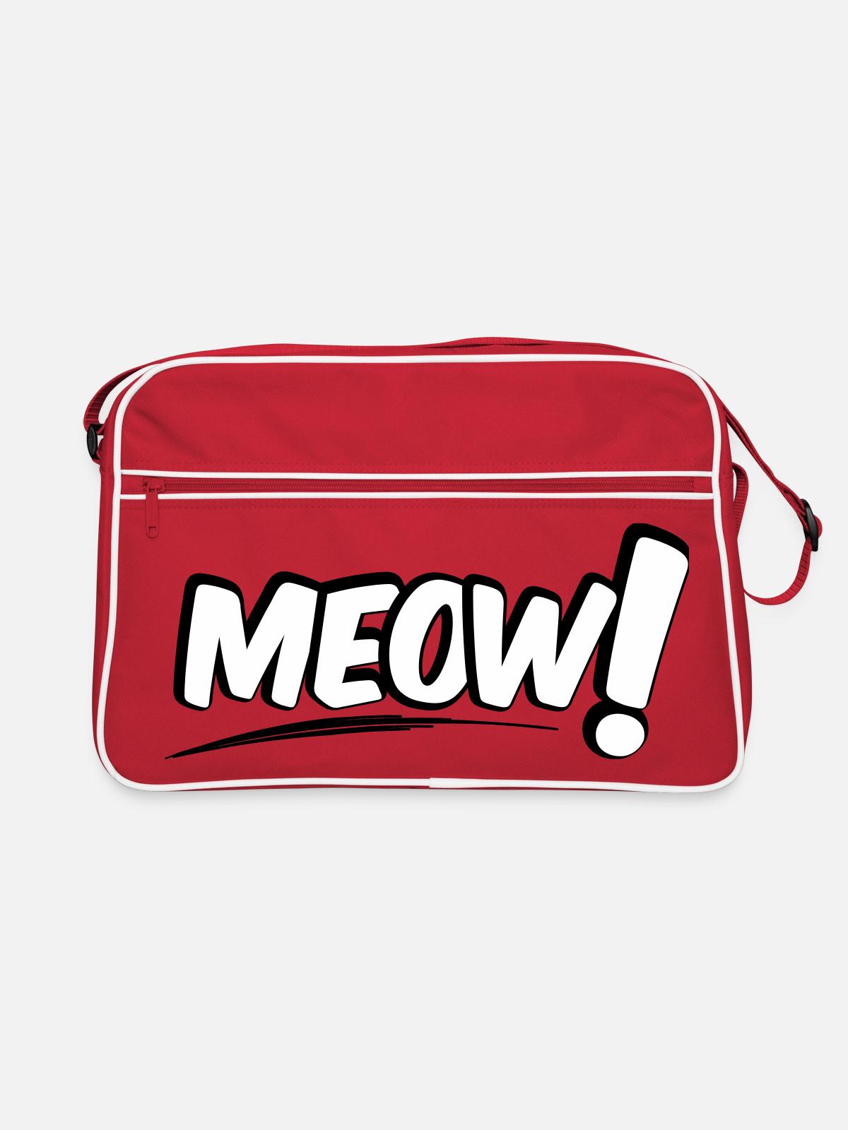 MEOW Miau Chat - Sac Retro - rouge/blanc - Devant