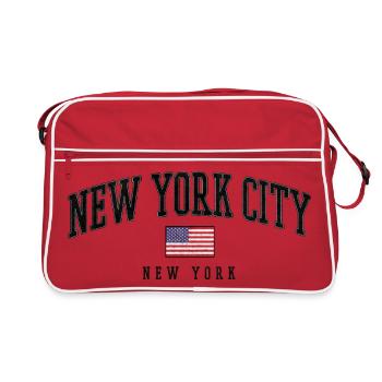 Drapeau vieillissant vintage de New York City - Sac Retro - rouge/blanc - Devant