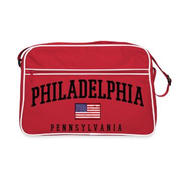 Drapeau vintage de Philadelphie, Pennsylvanie - Sac Retro - rouge/blanc - Devant