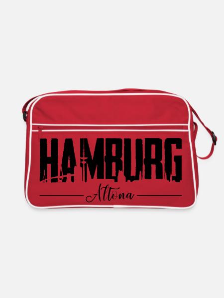 Hamburg Altona, City Shirt - Retro Tasche - Rot/Weiß - Vorne