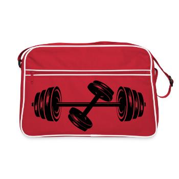 Gewichte Hantelscheiben Hantel 2 - Retro Tasche - Rot/Weiß - Vorne