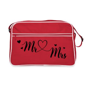 Mr & MRS à personnaliser - Sac Retro - rouge/blanc - Devant