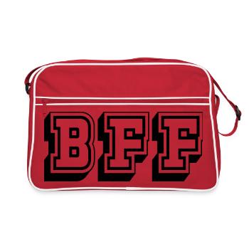 Tshirt BFF noir - Sac Retro - rouge/blanc - Devant