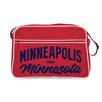 Minneapolis Minnesota Script Blue Vintage - Retro Bag - red/white - Front