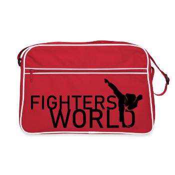 fighters world karate fighting kampfsport symbol - Retro Tasche - Rot/Weiß - Vorne