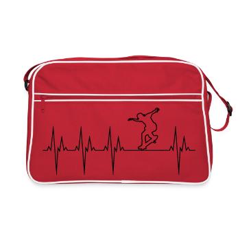 Skateboard électrocardiogramme ECG Skate Board - Sac Retro - rouge/blanc - Devant