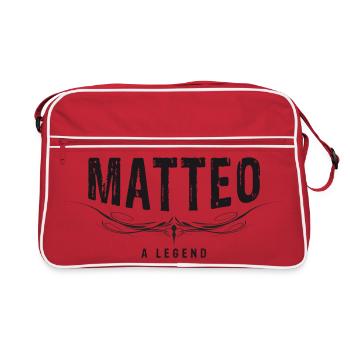 MATTEO A LEGEND decorated - Retro Bag - red/white - Front