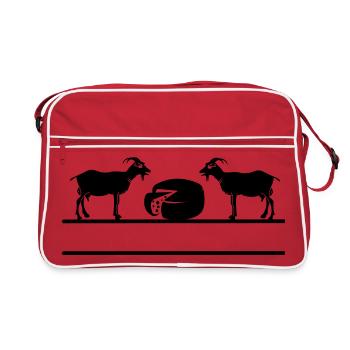Goat cheese monogram. - Retro Bag - red/white - Front
