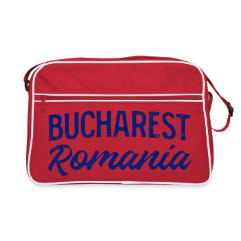 Bucharest Romania Hand Lettering - Retro Bag - red/white - Front