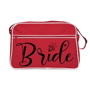Team Bride Heart Diamond, customizable - Retro Bag - red/white - Front