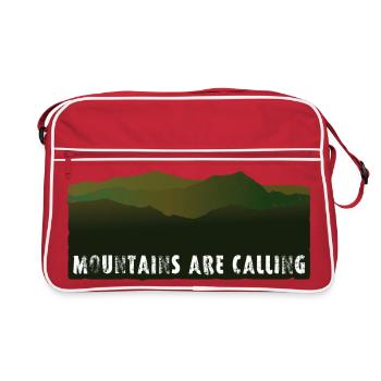Mountains are Calling | Panorama - Retro Bag - red/white - Front