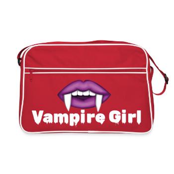 Vampire Girl Creepy Halloween Sexy Lips - Sac Retro - rouge/blanc - Devant