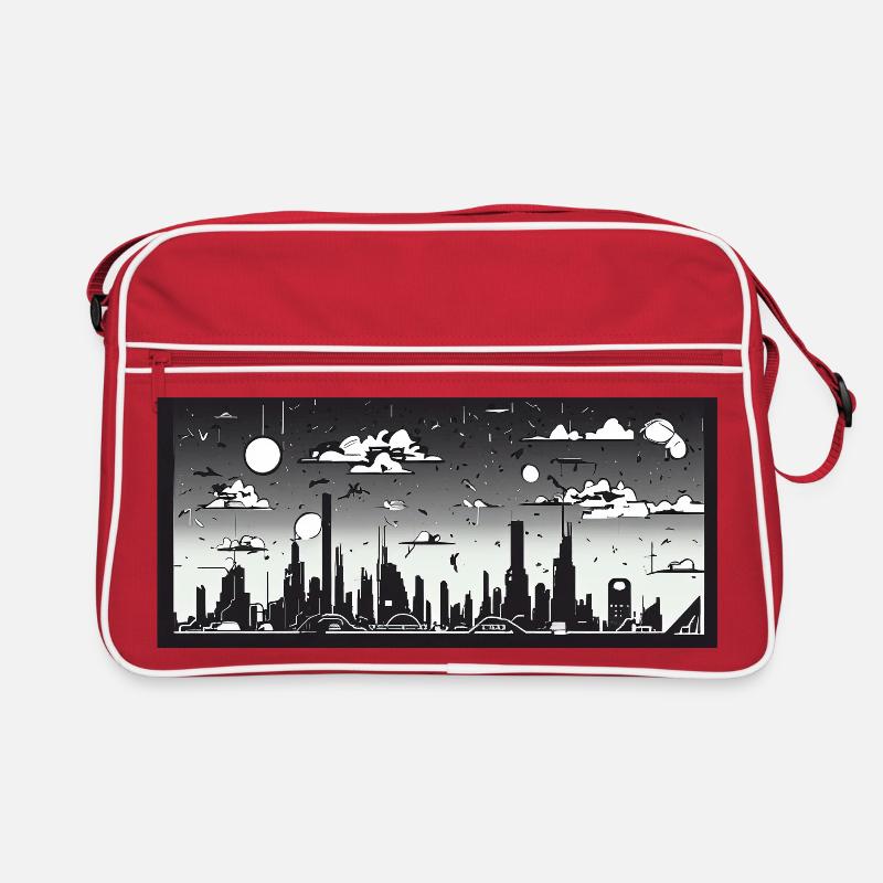 Manga Comic Future City Skyline Retro Tasche