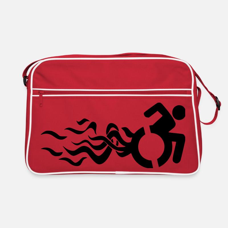 Symbole enflammé d’un fauteuil roulant * Sac Retro