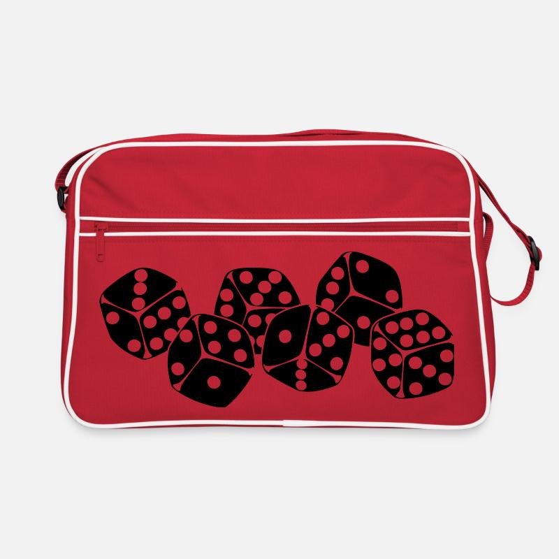 Sechs Würfel nebeneinander Retro Tasche