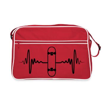 Skateboard Pulse Rate - Retro Bag - red/white - Front