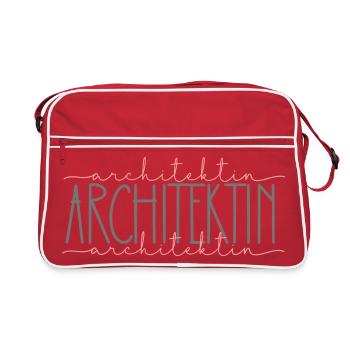 Architektin Geschenk Architektur Beruf - Retro Tasche - Rot/Weiß - Vorne