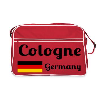 Cologne, Allemagne- Imprimés élégants - Sac Retro - rouge/blanc - Devant