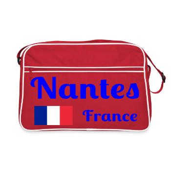 Nantes France- Stylish prints - Retro Bag - red/white - Front