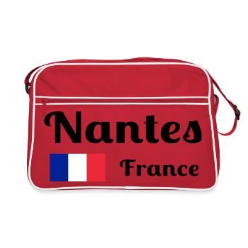 Nantes France- Stylish prints - Retro Bag - red/white - Front