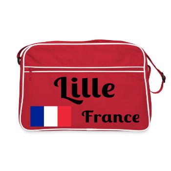 Lille France- Stylish prints - Retro Bag - red/white - Front