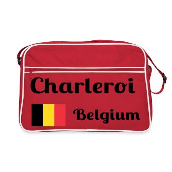 Charleroi Belgium- Stylish Prints - Retro Bag - red/white - Front