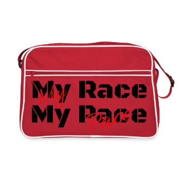 My Race my Pace - You set your pace - Retro Bag - red/white - Front