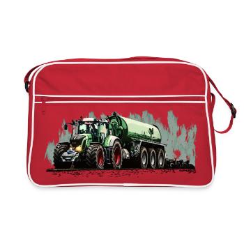 Poids lourd sur quatre roues - Sac Retro - rouge/blanc - Devant