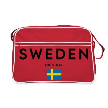 Swedish pride, minimalist sleek design - Retro Bag - red/white - Front