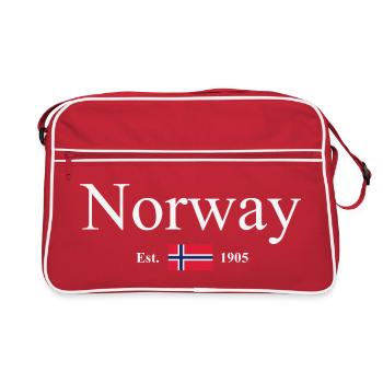 Norvège - Norvège - Norvège - Drapeau - Scandinavie - Sac Retro - rouge/blanc - Devant