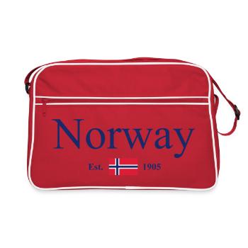 Norvège - Norvège - Norvège - Drapeau - Scandinavie - Sac Retro - rouge/blanc - Devant