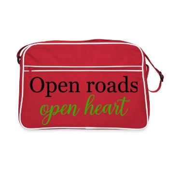 Routes Ouvertes Cœur Ouvert Voyage Liberté Âme - Sac Retro - rouge/blanc - Devant
