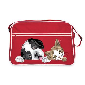 Chat et chien - Sac Retro - rouge/blanc - Devant