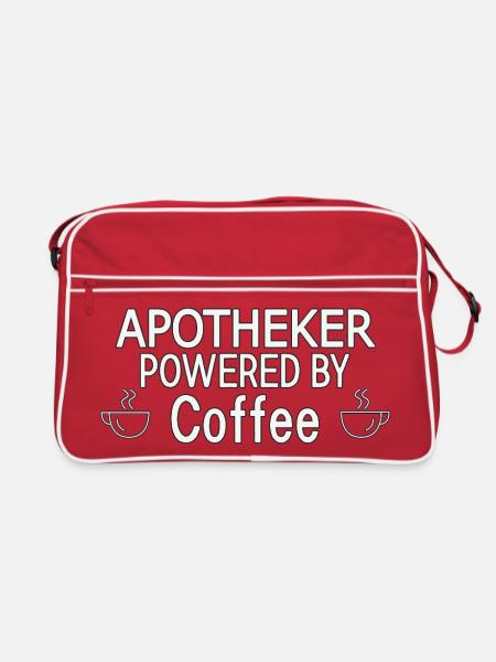 Pharmacist Powered By Coffee - Retro Bag - red/white - Front