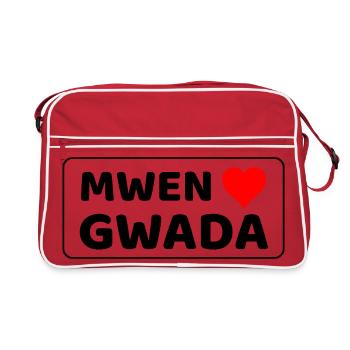 Mwen enmé gwada - J aime la Guadeloupe - Sac Retro - rouge/blanc - Devant