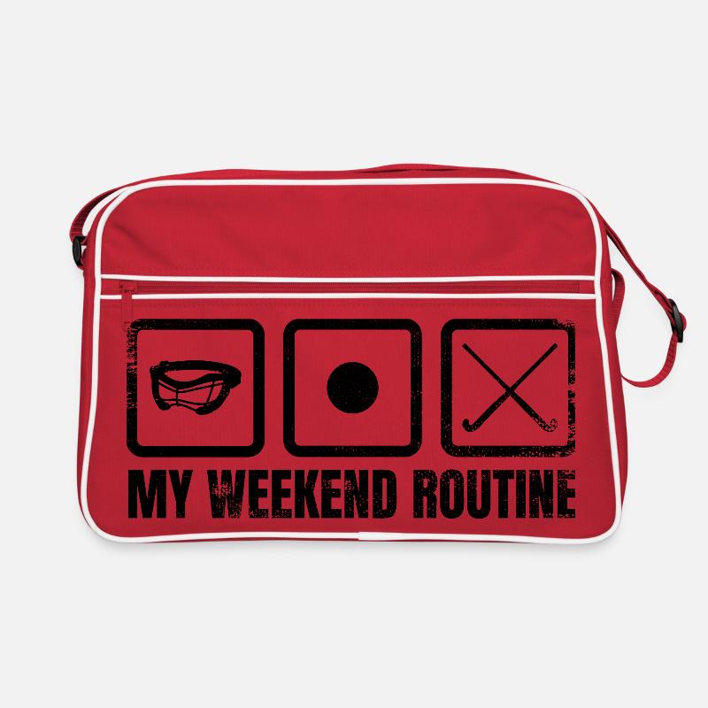 Feldhockey Wochenende - Retro Tasche - Rot/Weiß