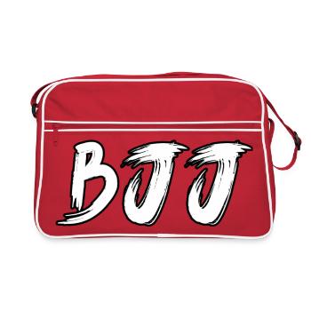 Ceinture blanche BJJ – Conception de rang Jiu Jitsu - Sac Retro - rouge/blanc - Devant