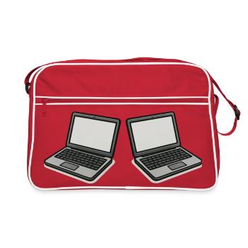 Ordinateur portable double - Sac Retro - rouge/blanc - Devant