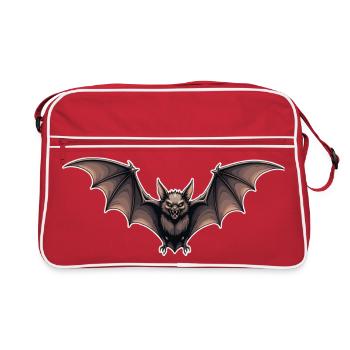 Emblème du vol nocturne de la chauve-souris - Sac Retro - rouge/blanc - Devant