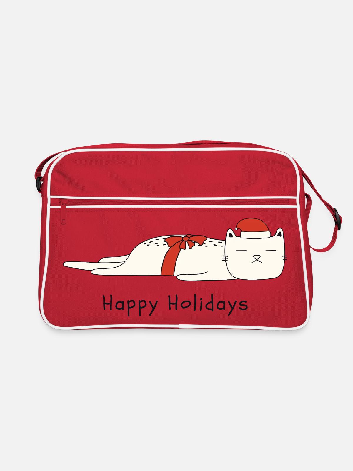 Drôle de chat Noël - Sac Retro - rouge/blanc - Devant