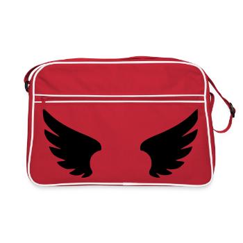 Engel Piktogramm | Schutzengel & Glaube Symbol - Retro Tasche - Rot/Weiß - Vorne