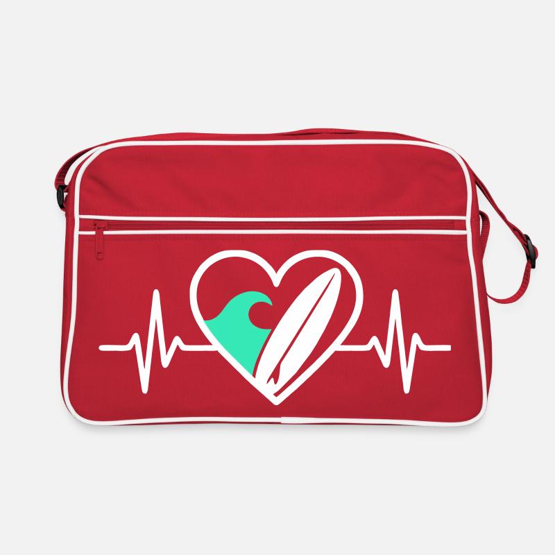 Surf Heart Surf Wave Ocean Sommer Retro Tasche