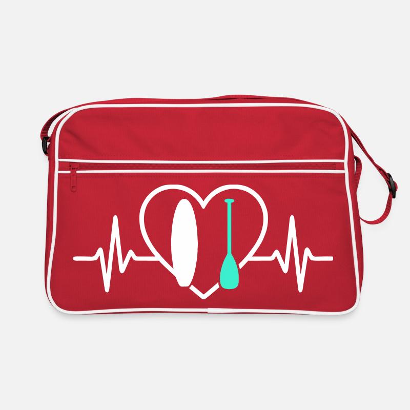 Paddle SUP Heart Surf Ocean Wave - Retro Bag - red/white